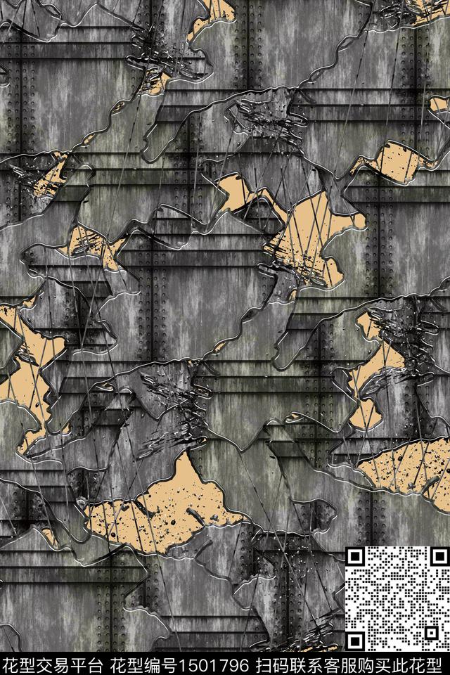 抽象男装户外家居服数码印花华亿平台下载（图片编号: 1501796） - 瓦栏（Walan）