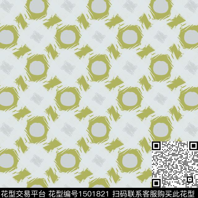 几何男装手绘笔触传统印花华亿平台下载（图片编号: 1501821） - 瓦栏（Walan）