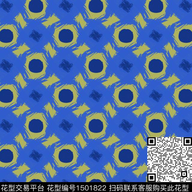 几何男装手绘笔触传统印花华亿平台下载（图片编号: 1501822） - 瓦栏（Walan）