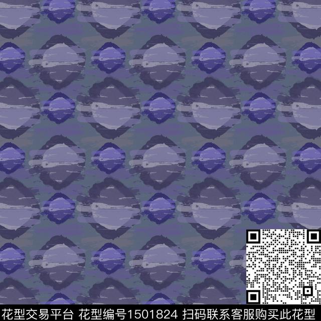 几何男装手绘笔触数码印花华亿平台下载（图片编号: 1501824） - 瓦栏（Walan）