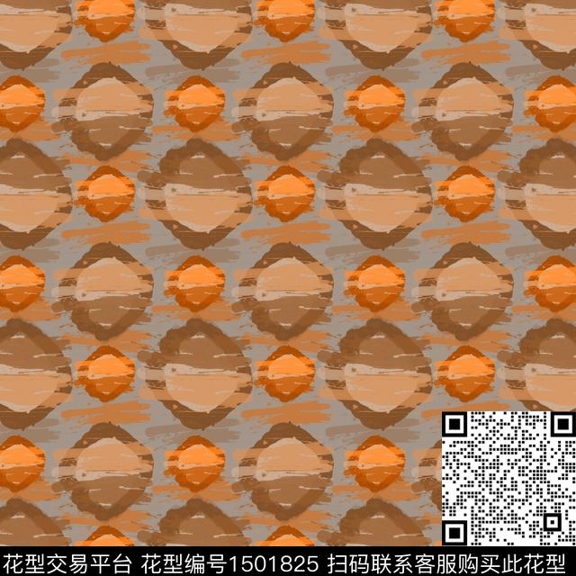 几何男装手绘笔触数码印花华亿平台下载（图片编号: 1501825） - 瓦栏（Walan）