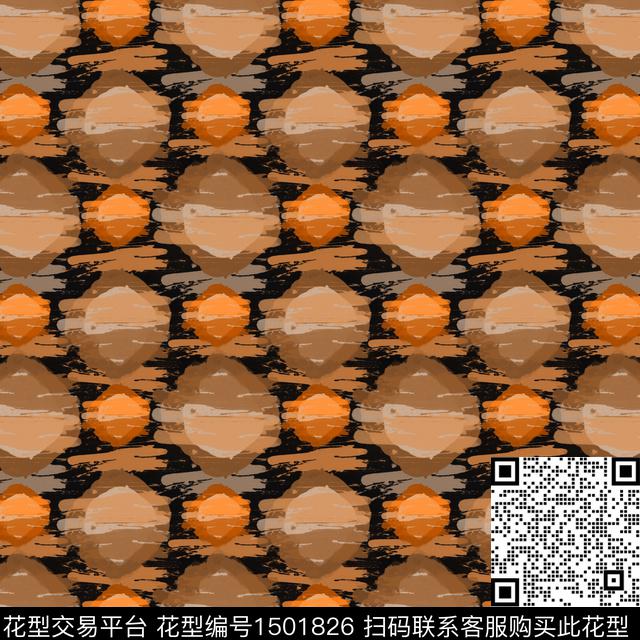 几何男装手绘笔触数码印花华亿平台下载（图片编号: 1501826） - 瓦栏（Walan）