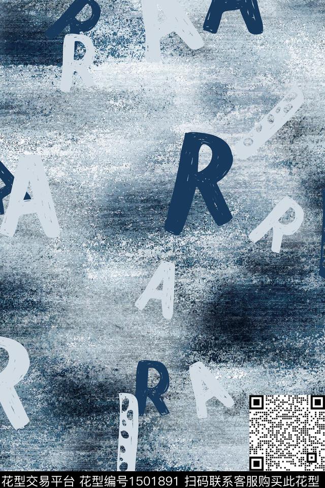 肌理字母男装数码印花华亿平台下载（图片编号: 1501891） - 瓦栏（Walan）