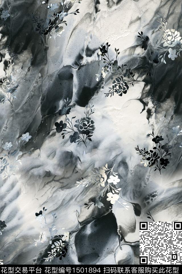 女装大牌风抽象数码印花华亿平台下载（图片编号: 1501894） - 瓦栏（Walan）