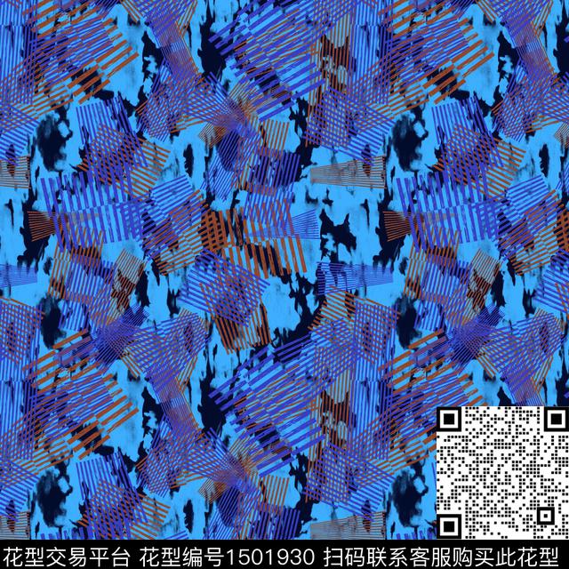 几何肌理男装数码印花华亿平台下载（图片编号: 1501930） - 瓦栏（Walan）