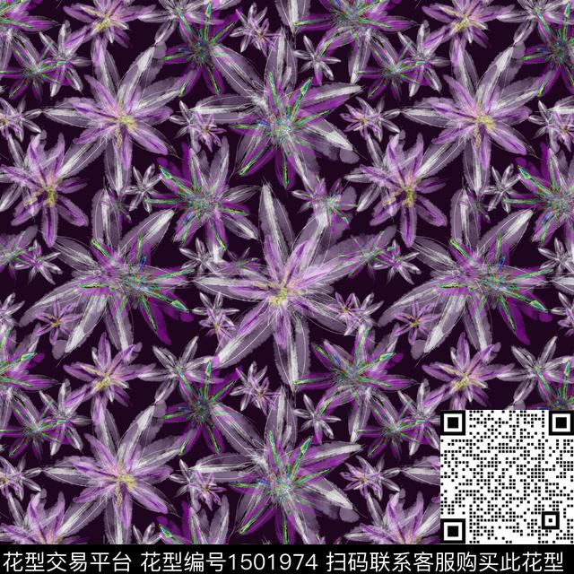 花卉手绘小碎花数码印花华亿平台下载（图片编号: 1501974） - 瓦栏（Walan）