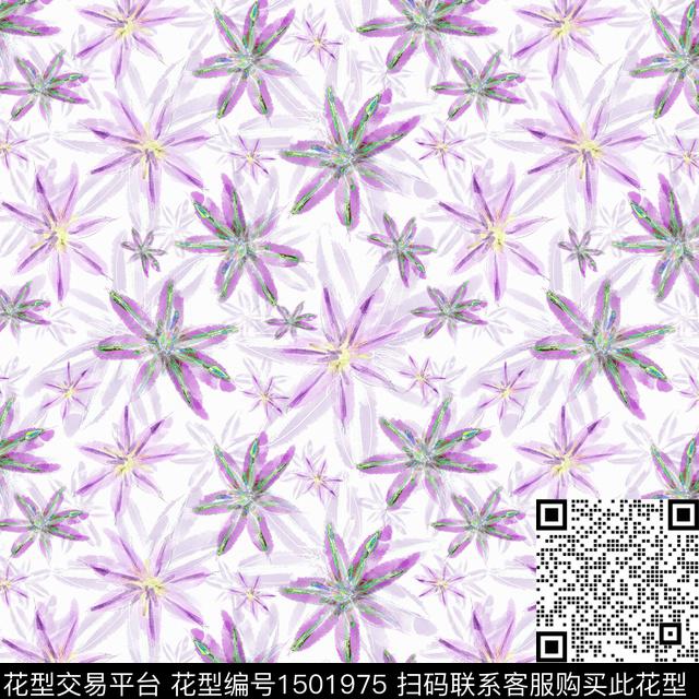 花卉手绘小碎花数码印花华亿平台下载（图片编号: 1501975） - 瓦栏（Walan）