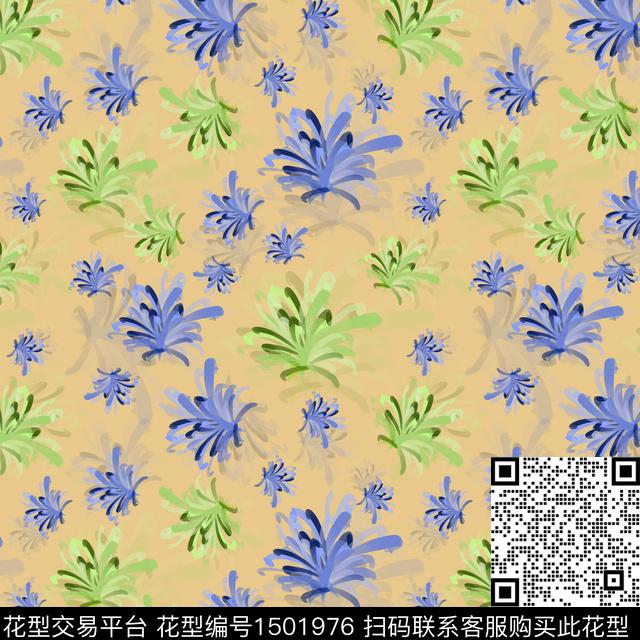 花卉手绘小碎花数码印花华亿平台下载（图片编号: 1501976） - 瓦栏（Walan）