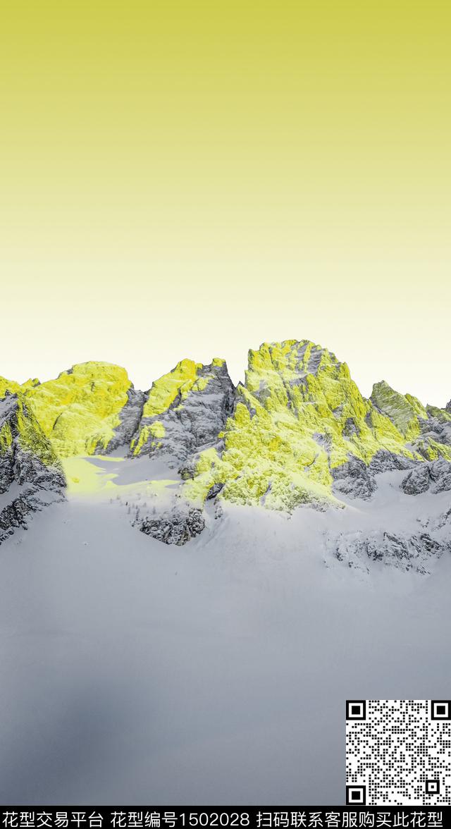 渐变雪山羽绒服印花数码印花华亿平台下载（图片编号: 1502028） - 瓦栏（Walan）