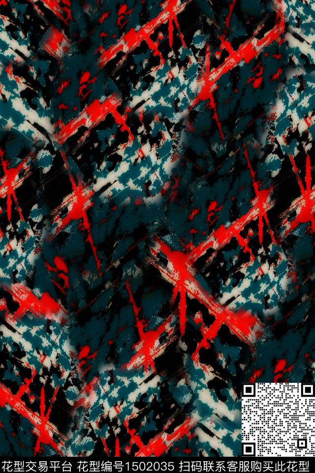 几何扎染华亿平台大牌风数码印花华亿平台下载（图片编号: 1502035） - 瓦栏（Walan）