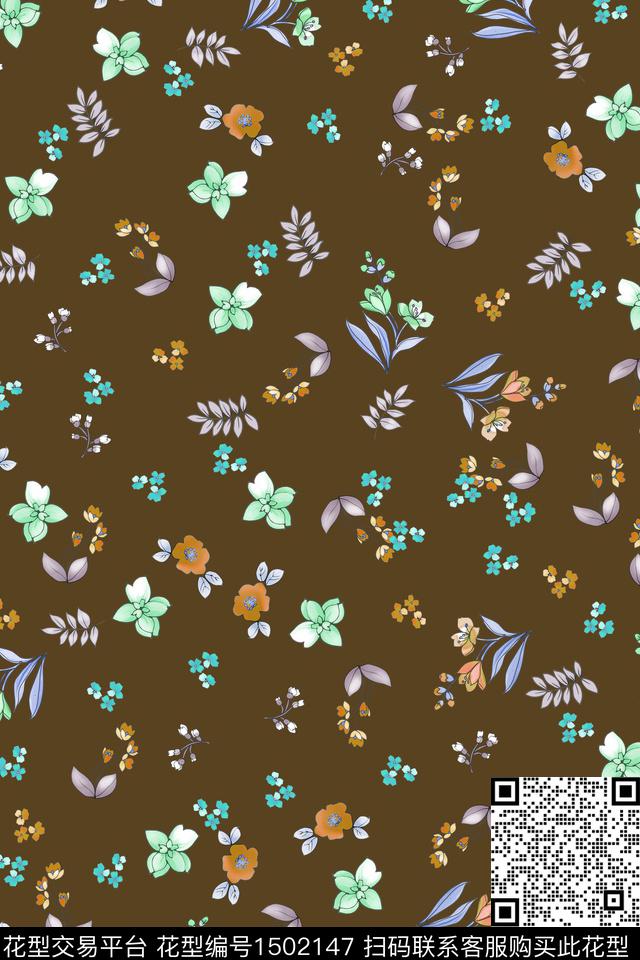 绿植树叶花卉大牌风数码印花华亿平台下载（图片编号: 1502147） - 瓦栏（Walan）