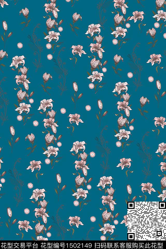 民族风花卉大牌风数码印花华亿平台下载（图片编号: 1502149） - 瓦栏（Walan）