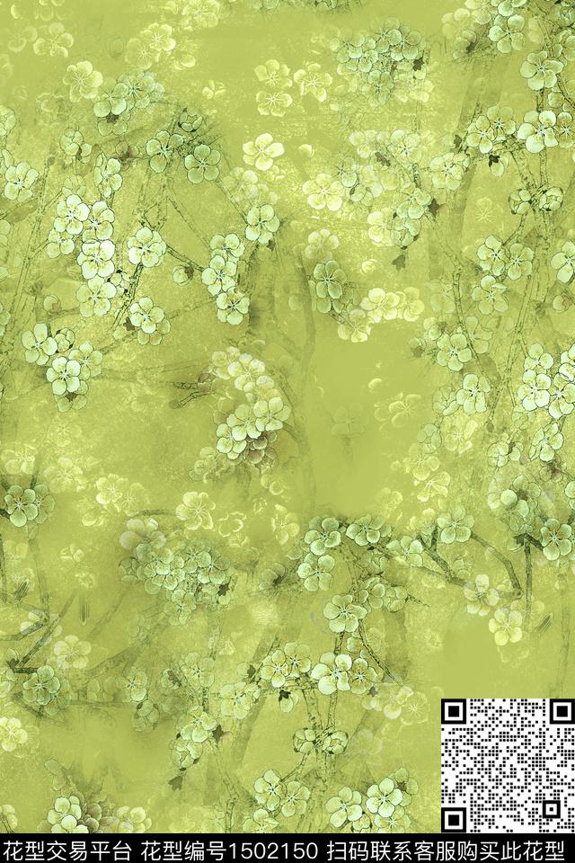 香云纱小碎花中国风数码印花华亿平台下载（图片编号: 1502150） - 瓦栏（Walan）