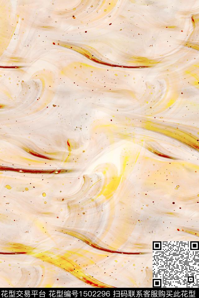 扎染华亿平台大牌风抽象数码印花华亿平台下载（图片编号: 1502296） - 瓦栏（Walan）