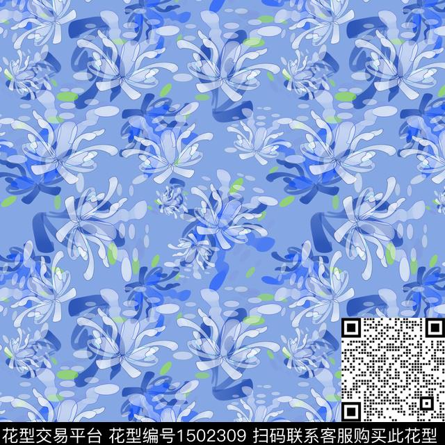 花卉手绘小碎花数码印花华亿平台下载（图片编号: 1502309） - 瓦栏（Walan）