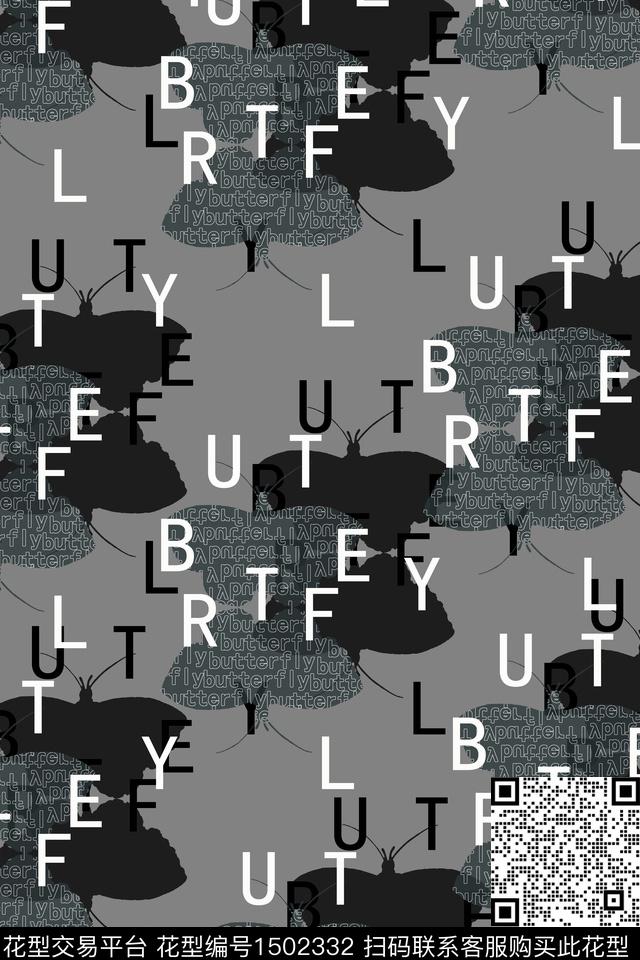 字母满版散花抽象数码印花华亿平台下载（图片编号: 1502332） - 瓦栏（Walan）