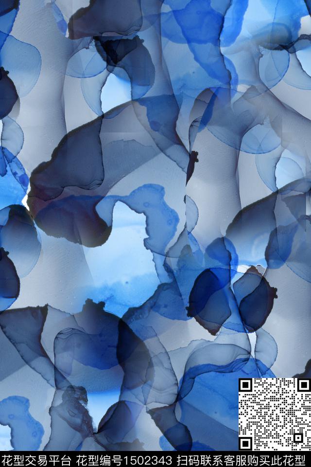 大牌风抽象真丝数码印花华亿平台下载（图片编号: 1502343） - 瓦栏（Walan）