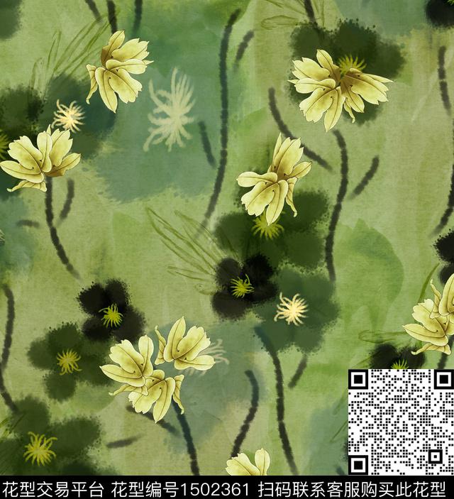 连衣裙女装花卉传统印花华亿平台下载（图片编号: 1502361） - 瓦栏（Walan）