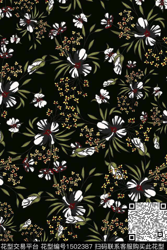 女装花卉小碎花数码印花华亿平台下载（图片编号: 1502387） - 瓦栏（Walan）