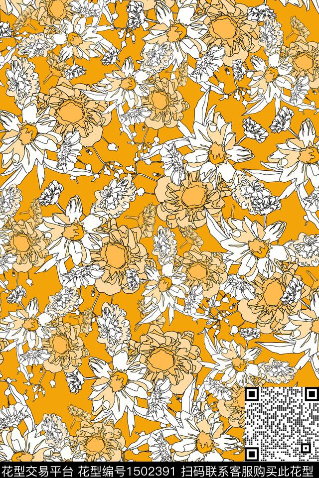女装花卉小碎花数码印花华亿平台下载（图片编号: 1502391） - 瓦栏（Walan）