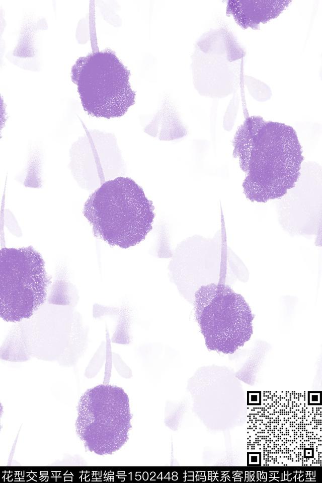 连衣裙彩底花卉抽象花卉数码印花华亿平台下载（图片编号: 1502448） - 瓦栏（Walan）