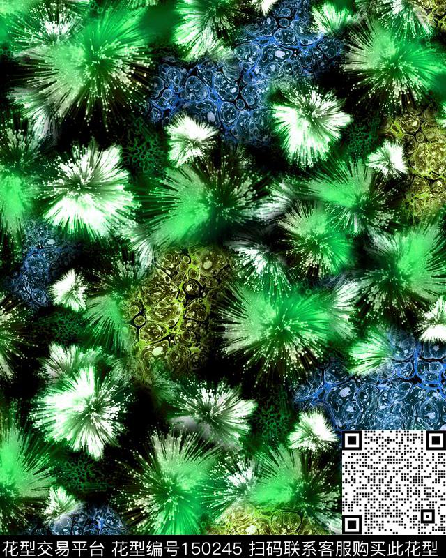 绚丽璀璨烟花数码印花华亿平台下载（图片编号: 150245） - 瓦栏（Walan）