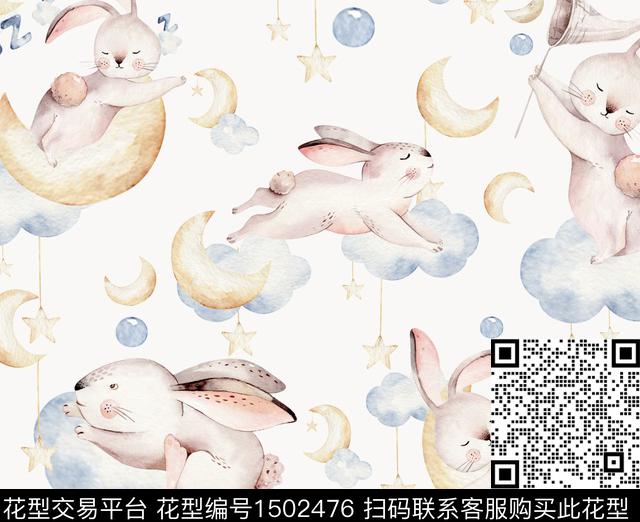 兔子床品云朵数码印花华亿平台下载（图片编号: 1502476） - 瓦栏（Walan）