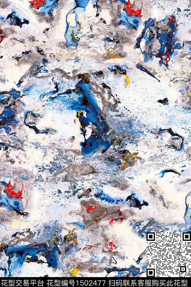 水彩肌理抽象数码印花华亿平台下载（图片编号: 1502477） - 瓦栏（Walan）
