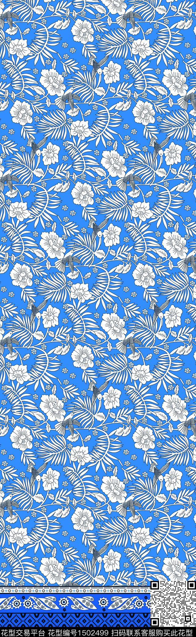 玉兰花花卉热带华亿平台数码印花华亿平台下载（图片编号: 1502499） - 瓦栏（Walan）