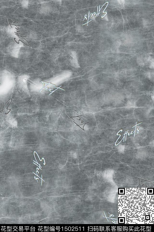 肌理字母男装数码印花华亿平台下载（图片编号: 1502511） - 瓦栏（Walan）