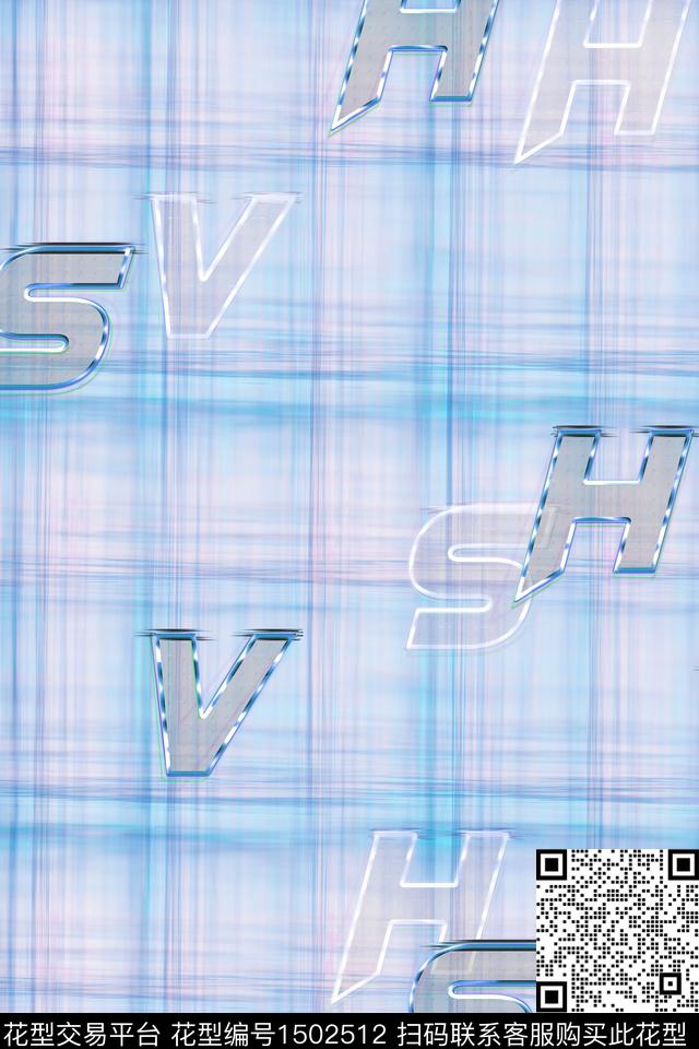 肌理字母男装数码印花华亿平台下载（图片编号: 1502512） - 瓦栏（Walan）