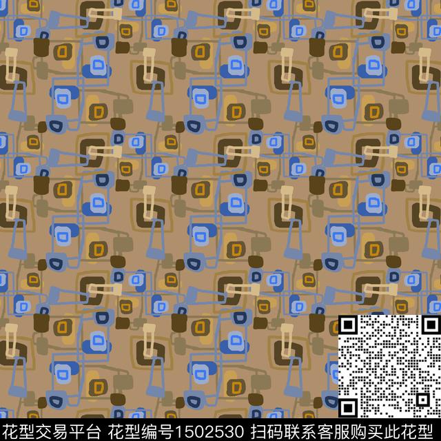 几何手绘趣味传统印花华亿平台下载（图片编号: 1502530） - 瓦栏（Walan）