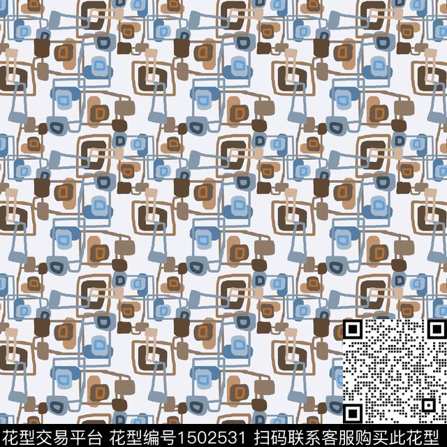 几何手绘趣味传统印花华亿平台下载（图片编号: 1502531） - 瓦栏（Walan）