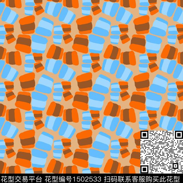 几何手绘趣味传统印花华亿平台下载（图片编号: 1502533） - 瓦栏（Walan）