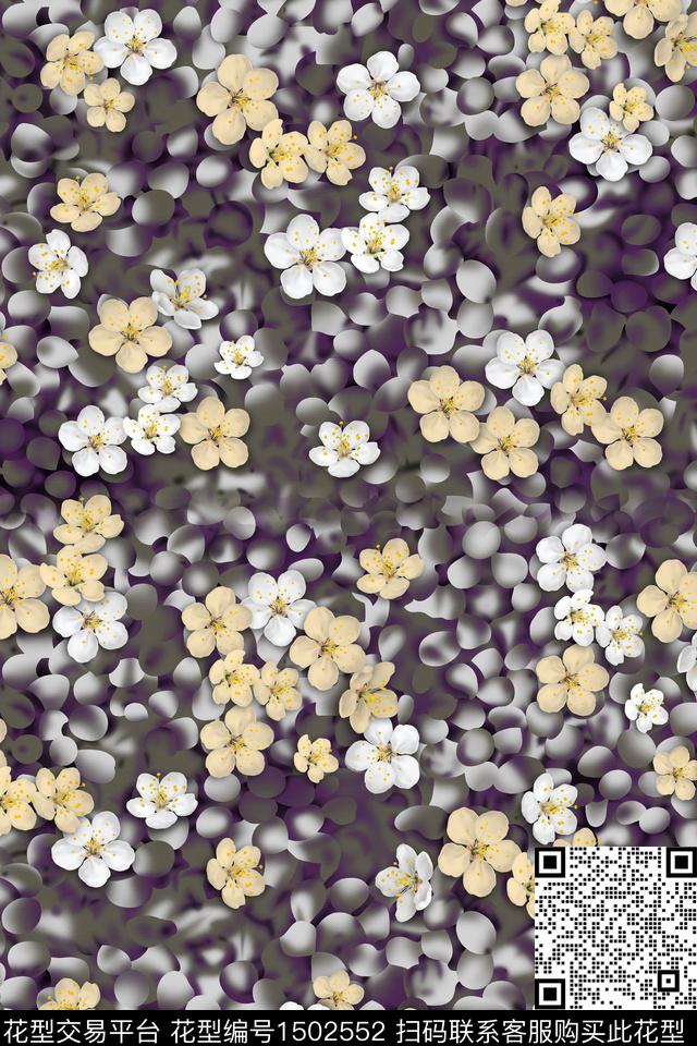 几何花卉抽象数码印花华亿平台下载（图片编号: 1502552） - 瓦栏（Walan）