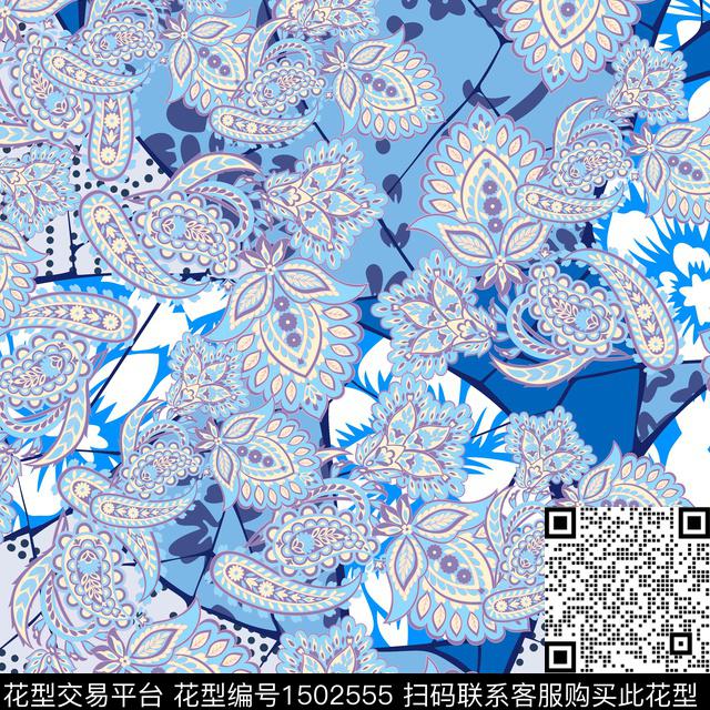 女装民族风佩斯利数码印花华亿平台下载（图片编号: 1502555） - 瓦栏（Walan）