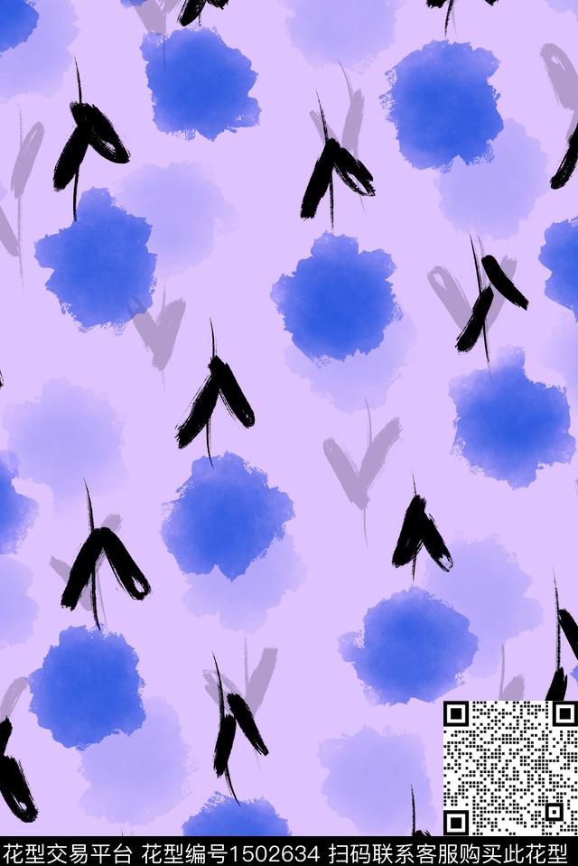 扎染华亿平台民族风花卉数码印花华亿平台下载（图片编号: 1502634） - 瓦栏（Walan）