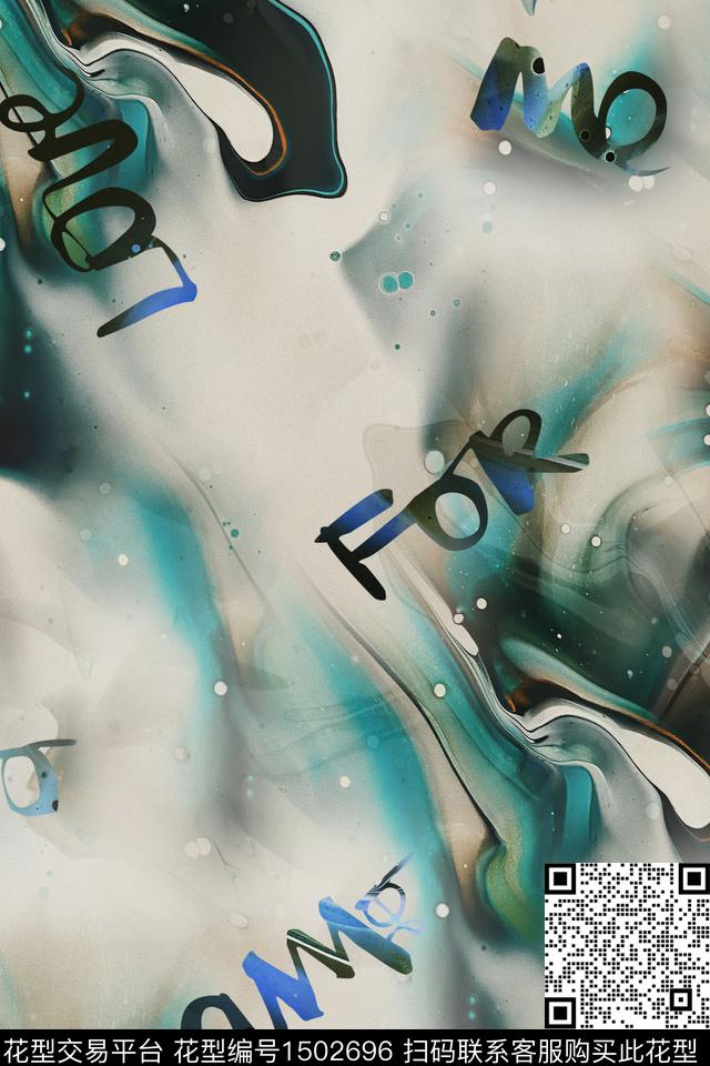 肌理字母男装数码印花华亿平台下载（图片编号: 1502696） - 瓦栏（Walan）