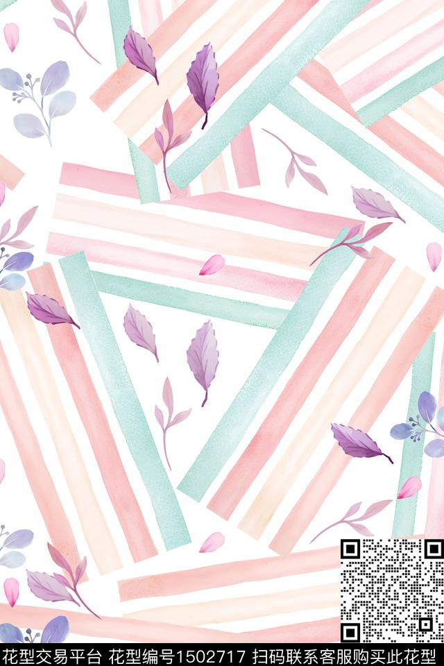 几何民族风花卉数码印花华亿平台下载（图片编号: 1502717） - 瓦栏（Walan）