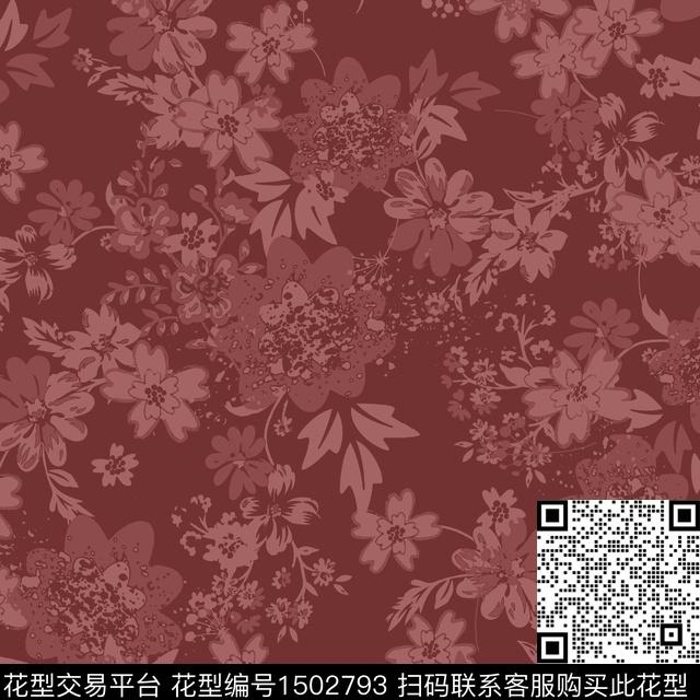 花卉矢量小碎花数码印花华亿平台下载（图片编号: 1502793） - 瓦栏（Walan）