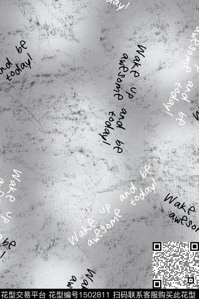 肌理字母男装数码印花华亿平台下载（图片编号: 1502811） - 瓦栏（Walan）