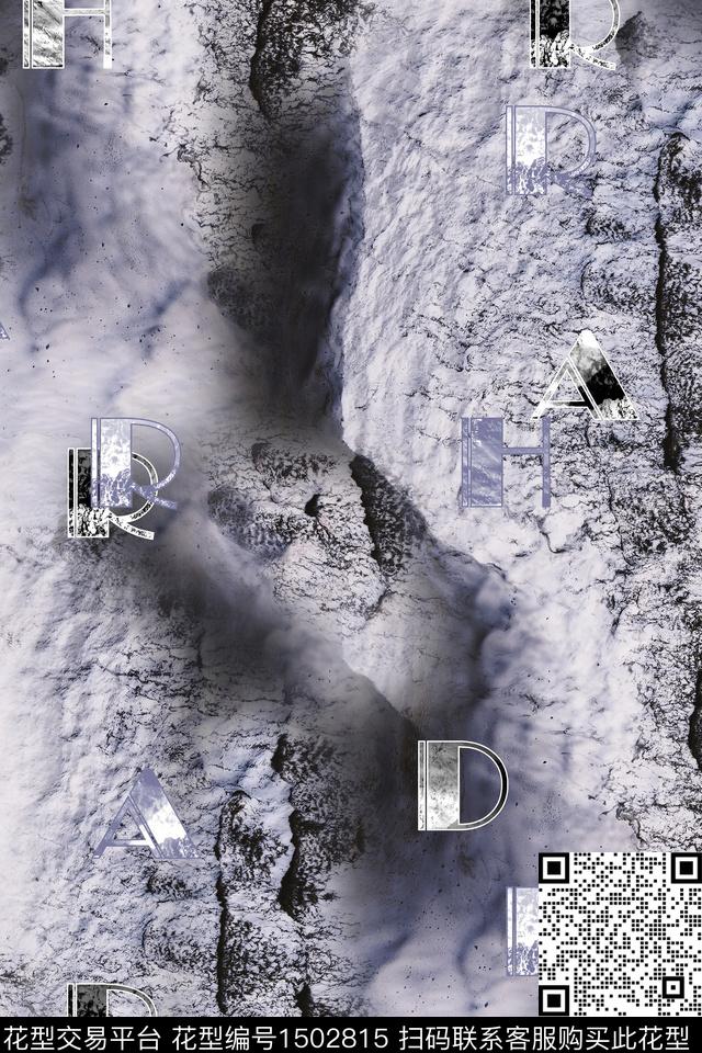 肌理字母男装数码印花华亿平台下载（图片编号: 1502815） - 瓦栏（Walan）