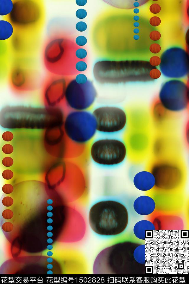 肌理抽象花卉扎染华亿平台数码印花华亿平台下载（图片编号: 1502828） - 瓦栏（Walan）