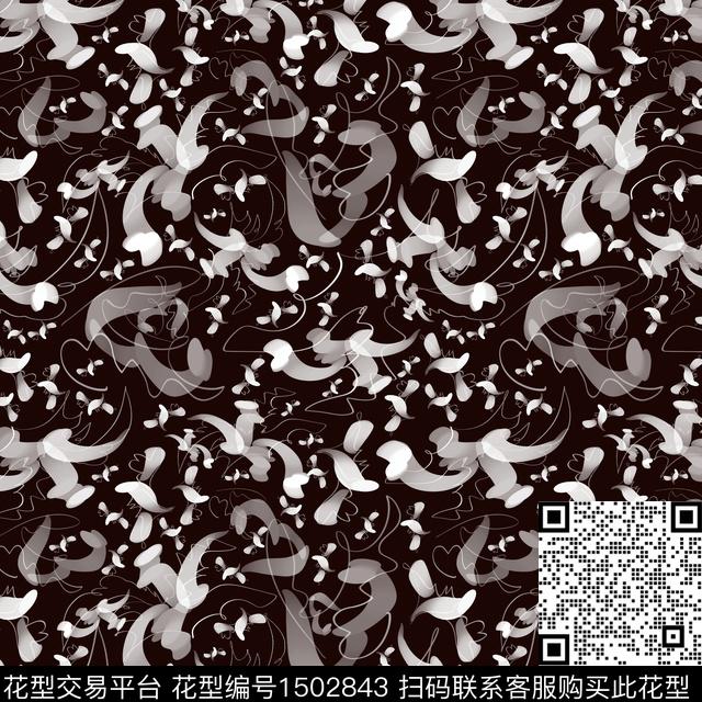 抽象手绘趣味数码印花华亿平台下载（图片编号: 1502843） - 瓦栏（Walan）