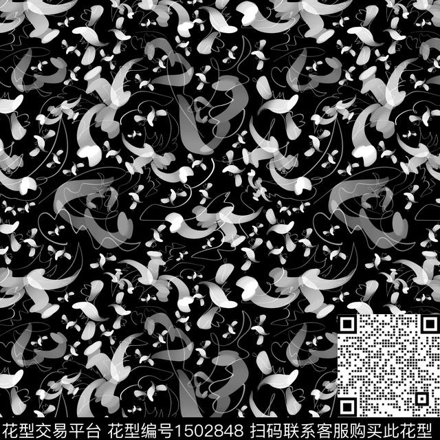 抽象手绘趣味数码印花华亿平台下载（图片编号: 1502848） - 瓦栏（Walan）