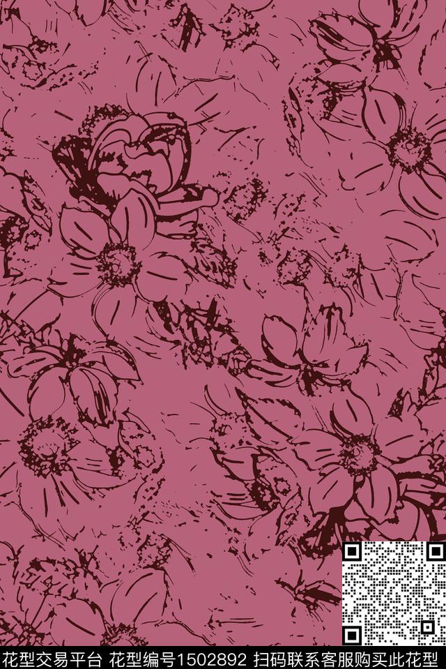 花卉矢量小碎花数码印花华亿平台下载（图片编号: 1502892） - 瓦栏（Walan）