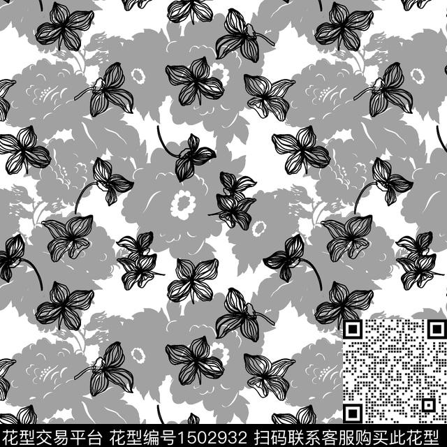 时尚女装花卉传统印花华亿平台下载（图片编号: 1502932） - 瓦栏（Walan）