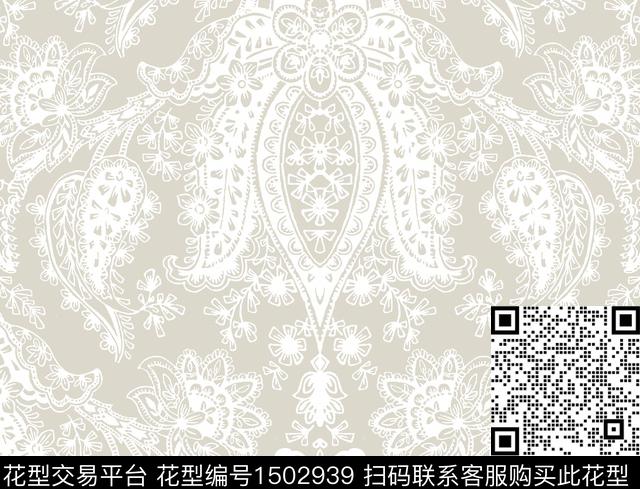 卷草民族风传统印花华亿平台下载（图片编号: 1502939） - 瓦栏（Walan）