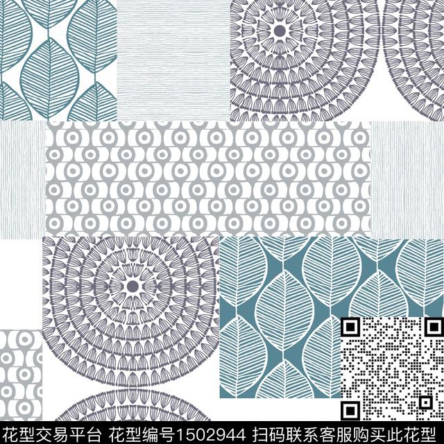 几何民族风混合拼接传统印花华亿平台下载（图片编号: 1502944） - 瓦栏（Walan）