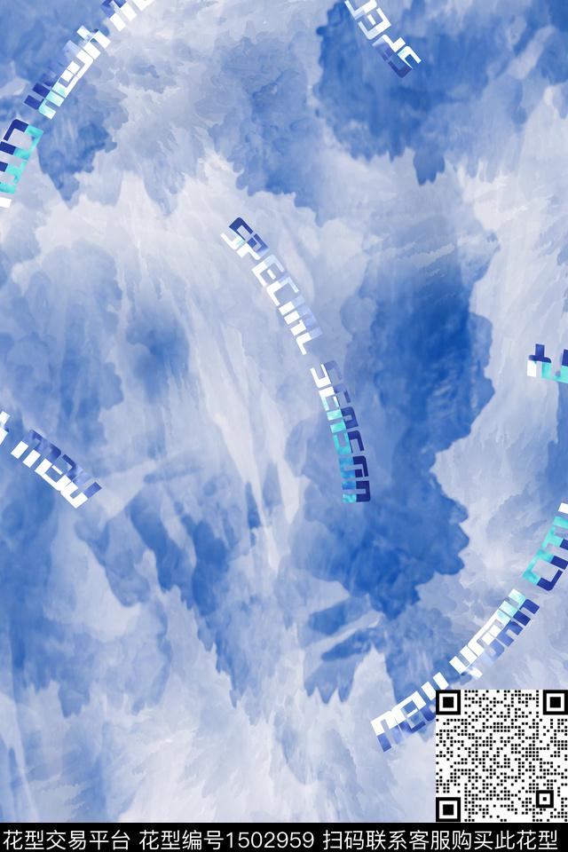 肌理字母男装数码印花华亿平台下载（图片编号: 1502959） - 瓦栏（Walan）